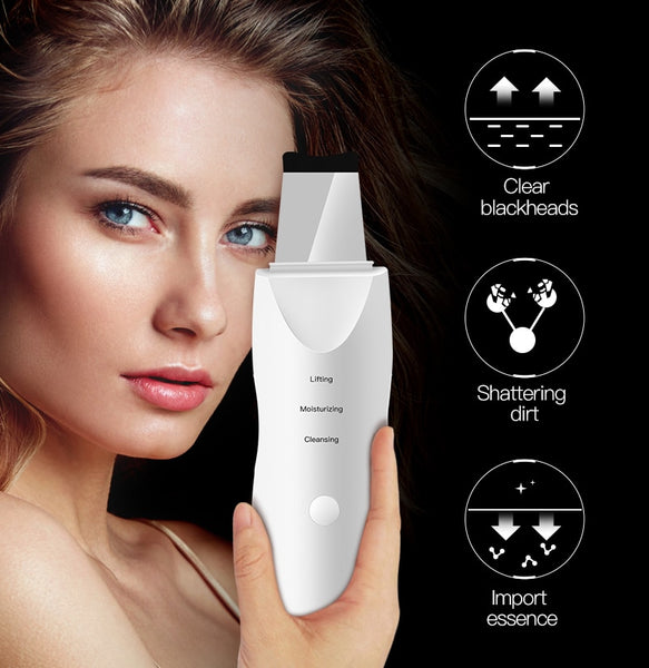 Skin Scrubber Facial Cleansing Peeling Machine Blackhead Remover Pore Cleaner EMS LED Anti Aging Facial Massager EMS Mesotherapy