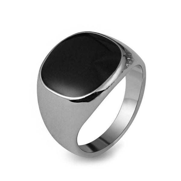 taille 7-12 classique or-couleur strass hommes bague noir