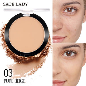 SACE LADY Matte Natural Foundation Powder Makeup Pressed Translucent Make Up Long Lasting Oil-control Compact Cosmetic TXTB1