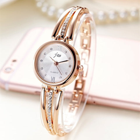 Nouvelle mode strass montres femmes marque de luxe en acier inoxydable