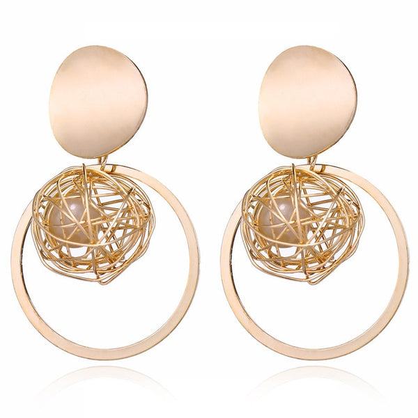 Boucles d'oreilles de déclaration de mode 2020 grandes boucles d'oreilles rondes géométriques pour les femmes suspendues boucles d'oreilles pendantes boucles d'oreilles