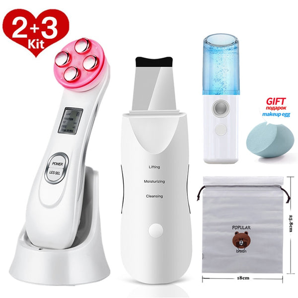 Skin Scrubber Facial Cleansing Peeling Machine Blackhead Remover Pore Cleaner EMS LED Anti Aging Facial Massager EMS Mesotherapy