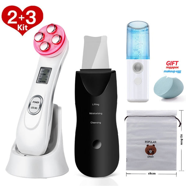 Skin Scrubber Facial Cleansing Peeling Machine Blackhead Remover Pore Cleaner EMS LED Anti Aging Facial Massager EMS Mesotherapy