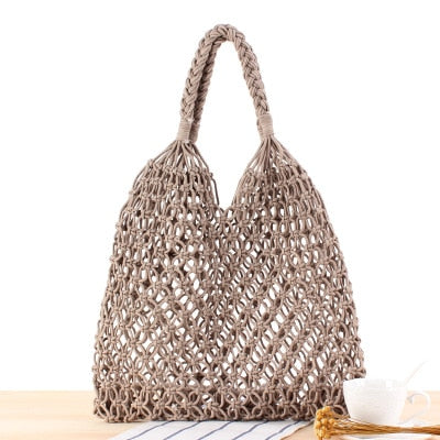 Round Straw Beach Bag Vintage Handmade Woven Shoulder Bag Raffia circle Rattan bags Bohemian Summer Vacation Casual Bags