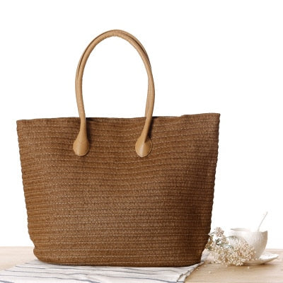 Round Straw Beach Bag Vintage Handmade Woven Shoulder Bag Raffia circle Rattan bags Bohemian Summer Vacation Casual Bags