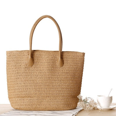 Round Straw Beach Bag Vintage Handmade Woven Shoulder Bag Raffia circle Rattan bags Bohemian Summer Vacation Casual Bags