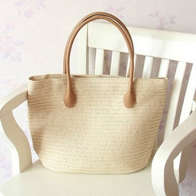 Round Straw Beach Bag Vintage Handmade Woven Shoulder Bag Raffia circle Rattan bags Bohemian Summer Vacation Casual Bags