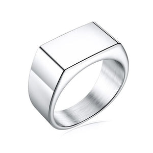 hommes bague en acier inoxydable Style Simple noir or argent