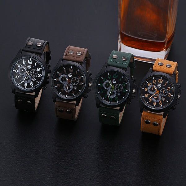 2020 Vintage Classic Watch Men Watches Stainless Steel Waterproof Date Leather Strap Sport Quartz Army Relogio masculino reloj