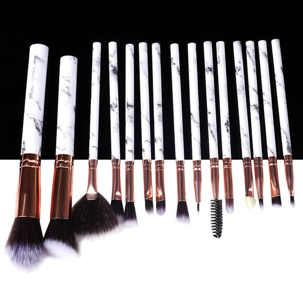 5/10/15pcs Marble Makeup Brushes Tool Natural Brush Set Kit Professional Powder Small High Quality Highlighter Lip Eyeshadow