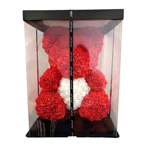 2020 DropShipping 40cm Rose Bear Heart Artificial Flower Rose Teddy Bear For Women Valentine's Wedding Birthday Christmas Gift