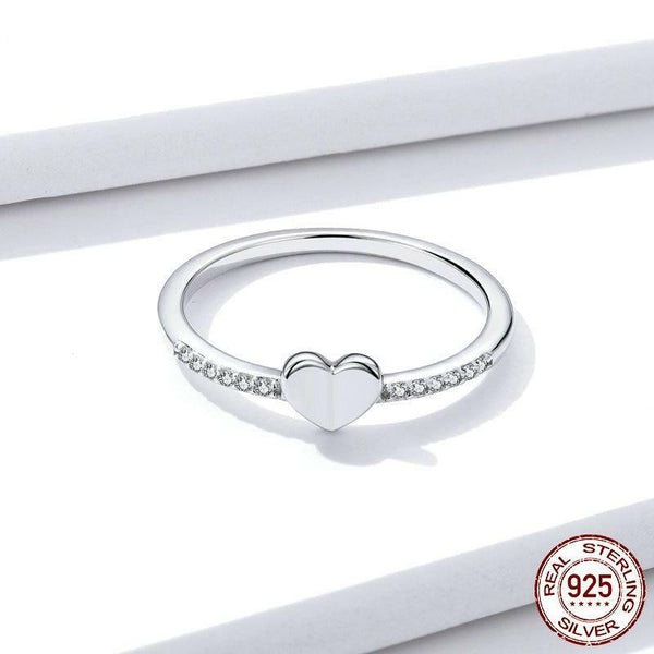 véritable 925 argent Sterling clair CZ pliant coeur