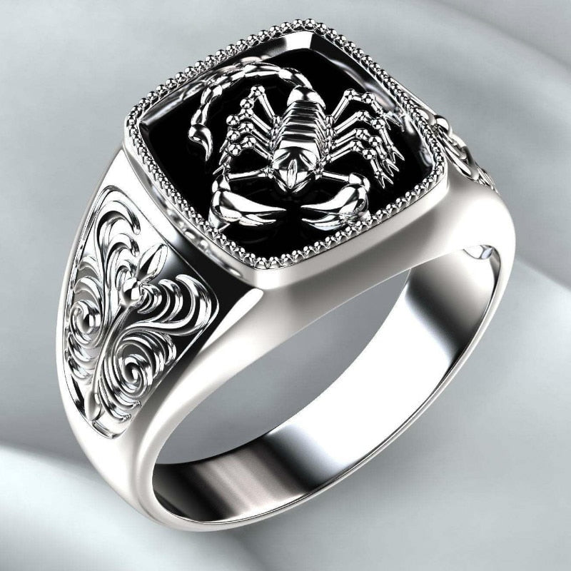 925 argent Vintage en relief bague pour hommes