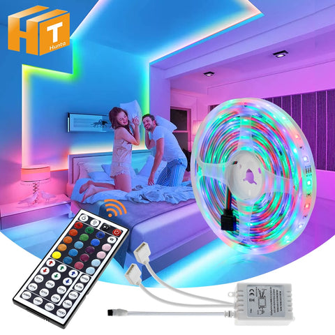 LED Strip Light RGB 2835 / 5050 5M 10M 15M RGB Color Changeable Flexible LED Light Tape + Remote Controller + 12V Power Adapter