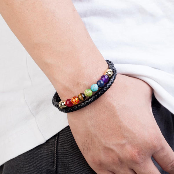 Mode pierre naturelle perles 7 Chakra Bracelet pour femmes hommes