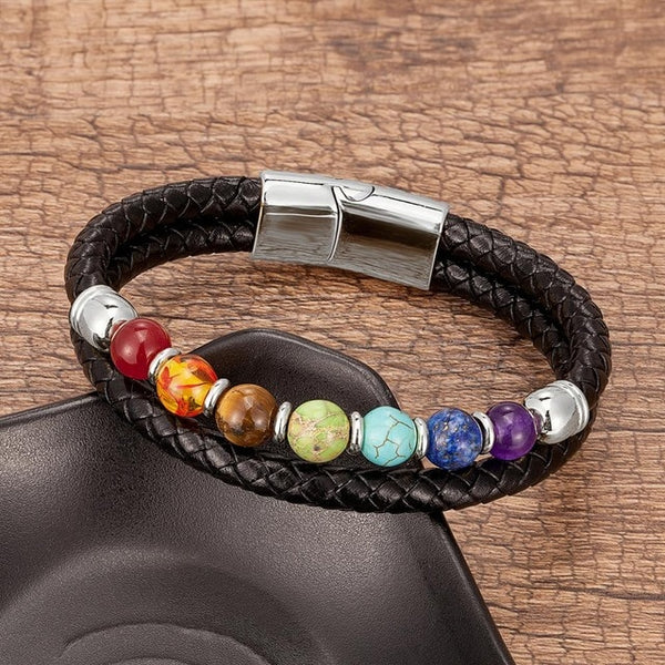 Mode pierre naturelle perles 7 Chakra Bracelet pour femmes hommes