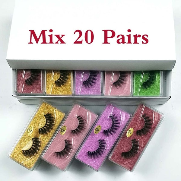 Mink Eyelashes Wholesale 30/40/50/100pcs 3d Mink Lashes Natural Mink Eyelashes Pack False Eyelashes Makeup Eyelashes Set In Bulk