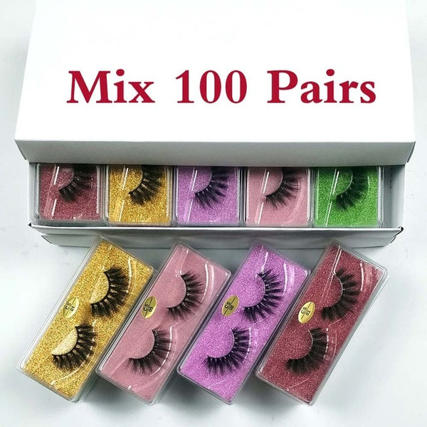 Mink Eyelashes Wholesale 30/40/50/100pcs 3d Mink Lashes Natural Mink Eyelashes Pack False Eyelashes Makeup Eyelashes Set In Bulk