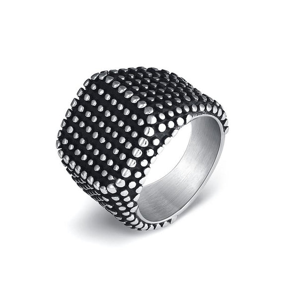 hommes bague en acier inoxydable Style Simple noir or argent