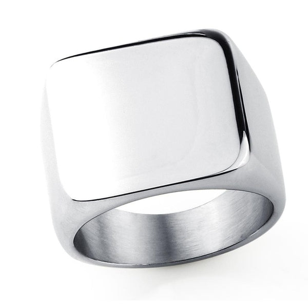 hommes bague en acier inoxydable Style Simple noir or argent