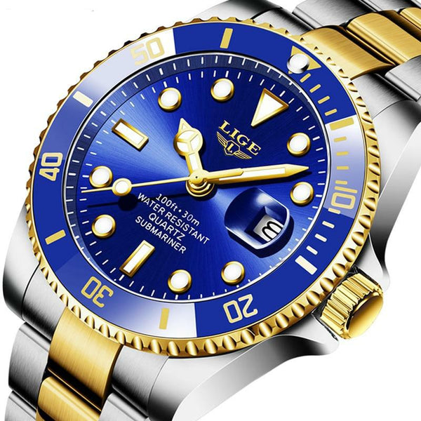 LIGE Top Brand Luxury Fashion Diver Watch Men 30ATM Waterproof Date Clock Sport Watches Mens Quartz Wristwatch Relogio Masculino