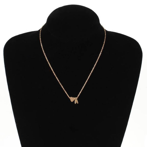 Fashion Tiny Heart Dainty Initial Letter Name Necklaces Choker Chain Necklace For Women Gold Color Pendant Jewelry Gift Collier