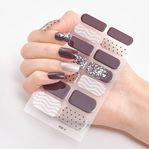 Four Sorts 0f Nail Stickers Fashion Nail Polish Self Adhesive Manicure Decoracion Nail Strips Nail Sticker set  Nail Accesoires