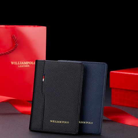 Leather Case Small Card Case Men's Leather Mini Small Short Vertical Cowhide Ultra-thin Wallet Wallet Coin Purse Portable Wallet