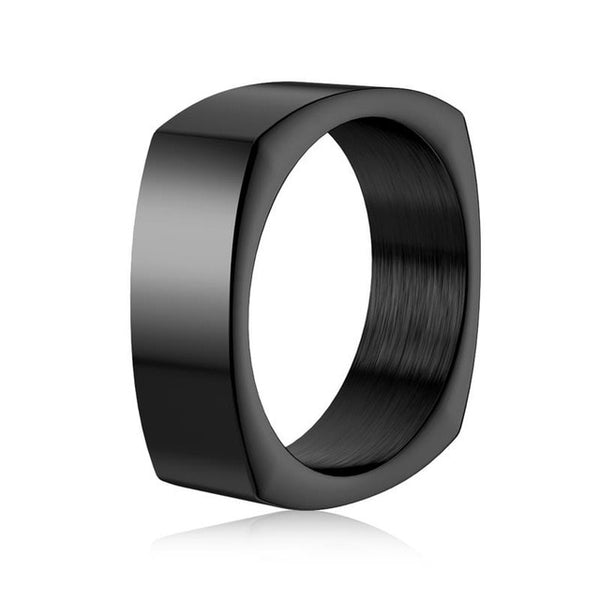 hommes bague en acier inoxydable Style Simple noir or argent