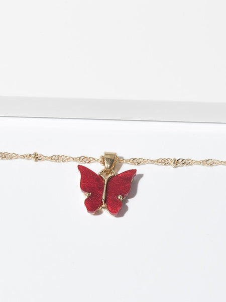 Mignon papillon pendentif collier pour les femmes