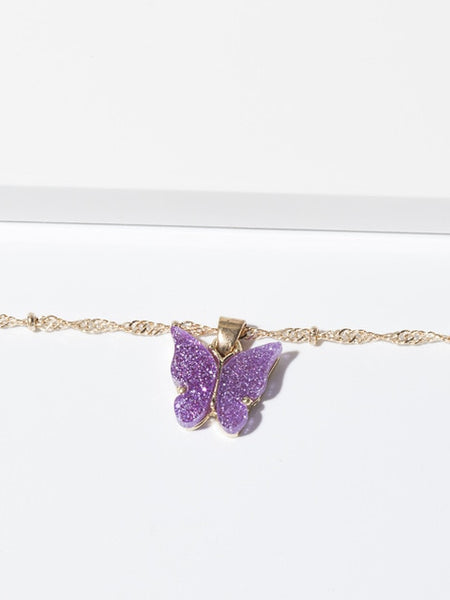 Mignon papillon pendentif collier pour les femmes