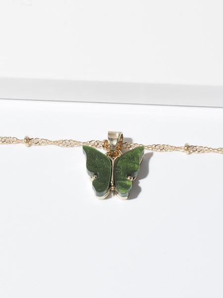 Mignon papillon pendentif collier pour les femmes