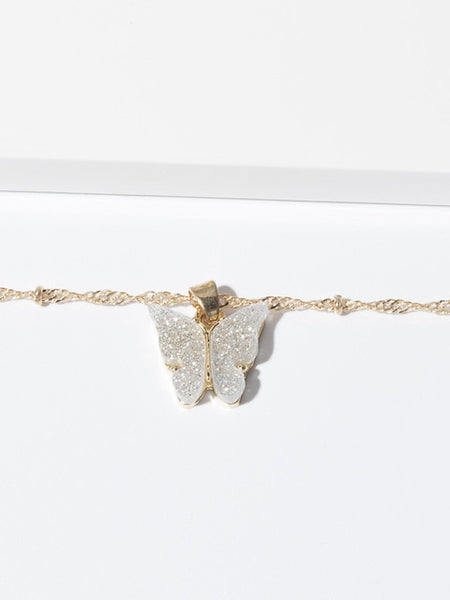 Mignon papillon pendentif collier pour les femmes