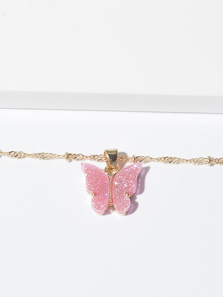 Mignon papillon pendentif collier pour les femmes