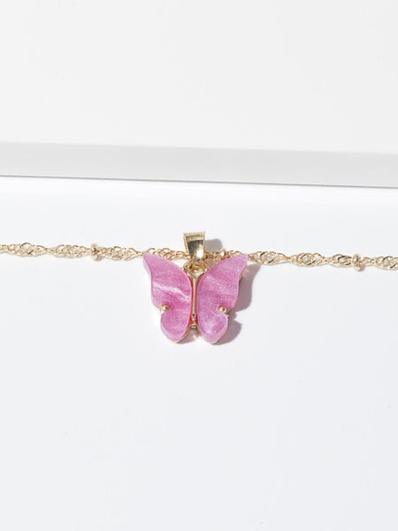 Mignon papillon pendentif collier pour les femmes