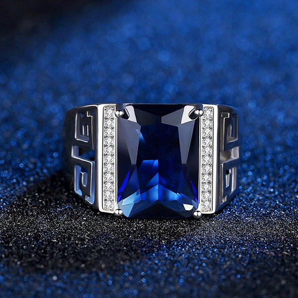 hommes bague 925 bijoux en argent forme géométrique