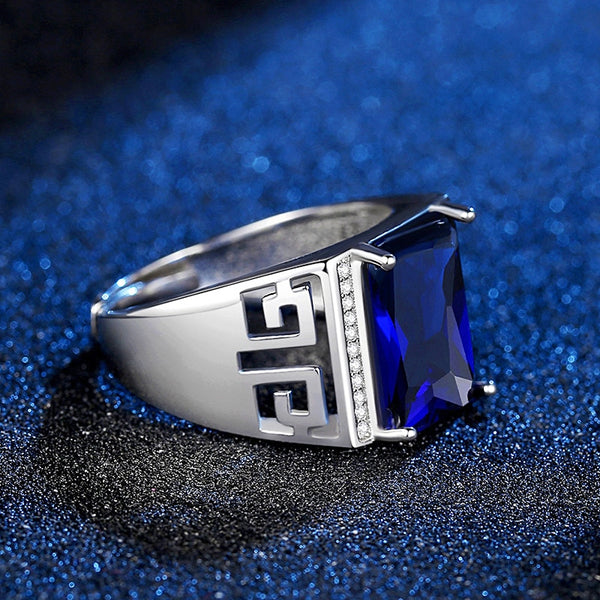 hommes bague 925 bijoux en argent forme géométrique