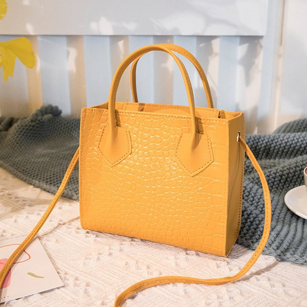 PU Fashion Women Bags 2020 Korean New Crocodile Pattern Handbag Shoulder Messenger Chain Lock Small Square Bag Wholesale