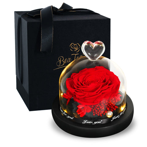 With Gift Box +Preserved Eternal Rose Beauty and the Beast Real Flower Wedding Decor With light Valentine's Day Christmas Gifts