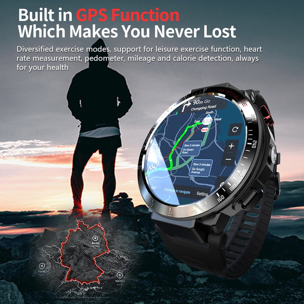 Smart Watch Android 7.1 Wifi 4G Smartwatches Men 1.6 Inch Camera Video GPS Call Heart Rate Monitor for iOS Android