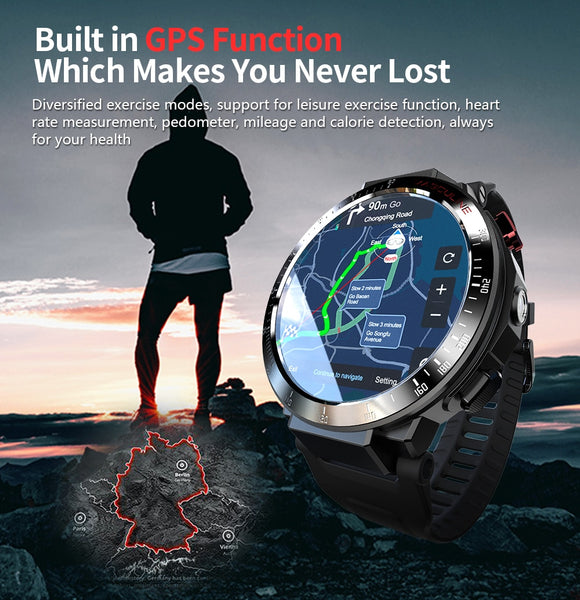 Smart Watch Android 7.1 Wifi 4G Smartwatches Men 1.6 Inch Camera Video GPS Call Heart Rate Monitor for iOS Android