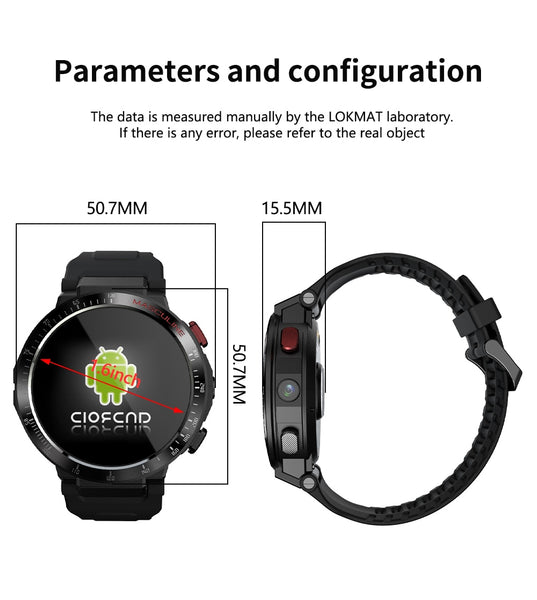 Smart Watch Android 7.1 Wifi 4G Smartwatches Men 1.6 Inch Camera Video GPS Call Heart Rate Monitor for iOS Android