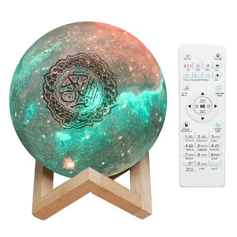 Quran 3D Lunar Moonlight Lamp Quran Reciters Wireless Speaker Home Decoration Light Night Light